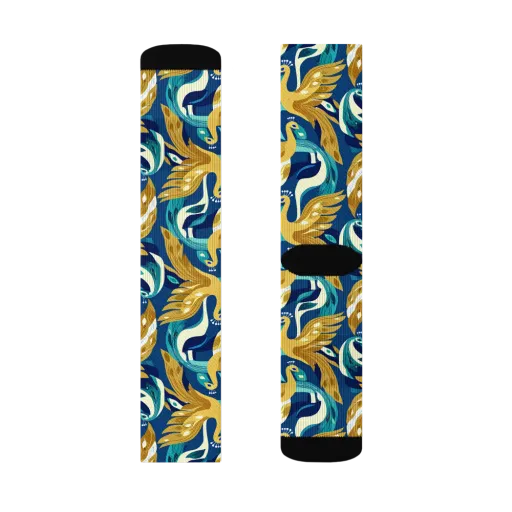 Gilded Peacock Tide on a Socks