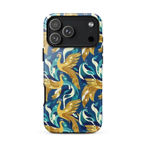 Gilded Peacock Tide on a Tough Case for iPhone®