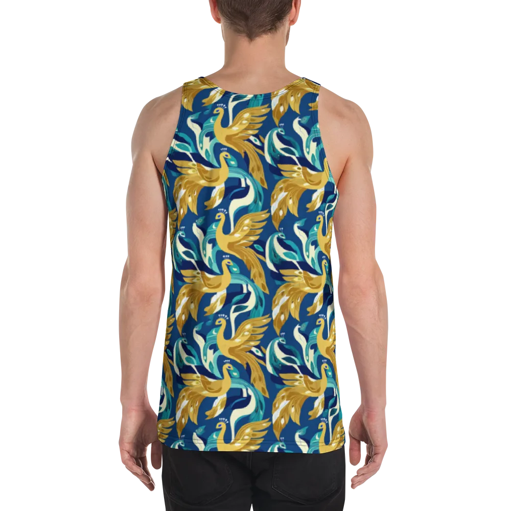 Gilded Peacock Tide on Men's Tank Top — Back