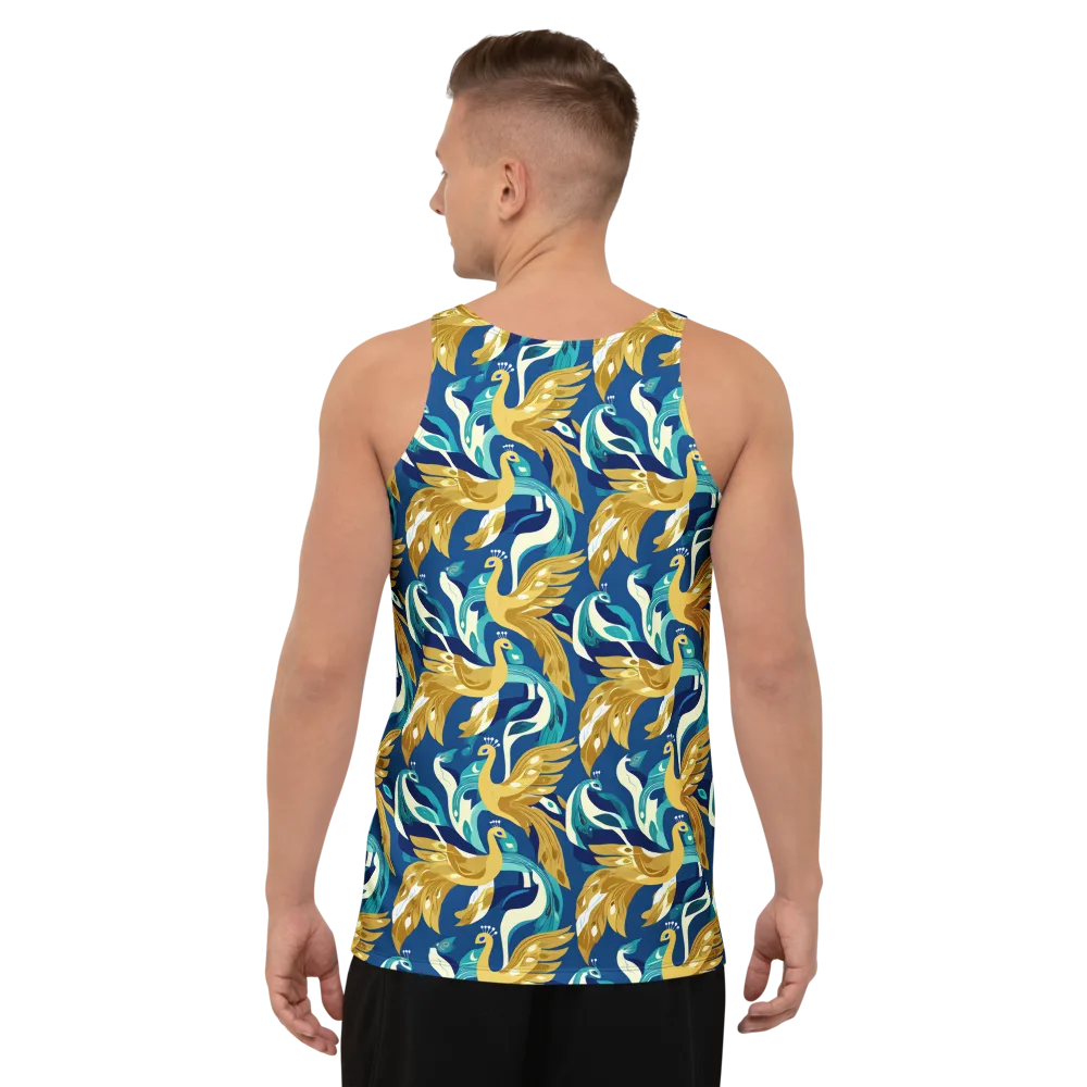 Gilded Peacock Tide on Men's Tank Top — Back
