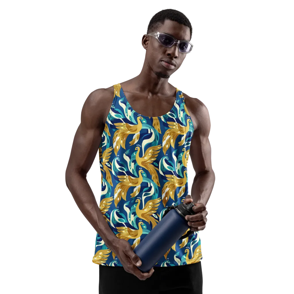 Gilded Peacock Tide on Men's Tank Top — Front