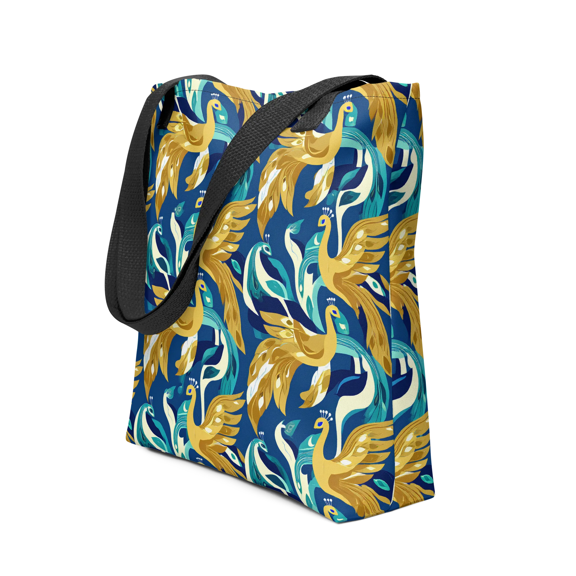 Gilded Peacock Tide on Tote Bag — Front