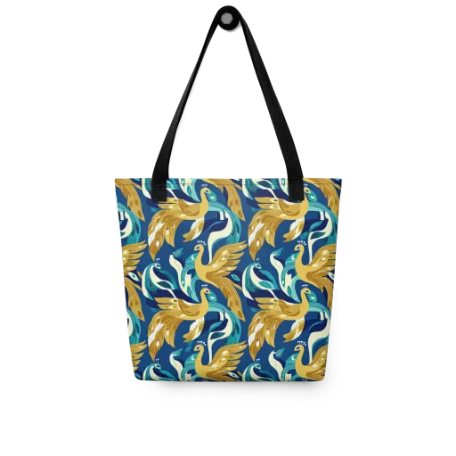Gilded Peacock Tide on a Tote Bag