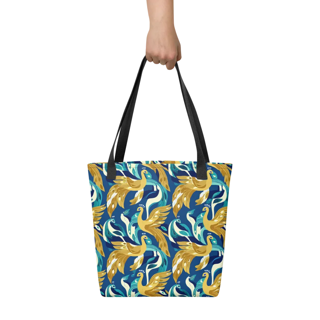 Gilded Peacock Tide on Tote Bag — Front