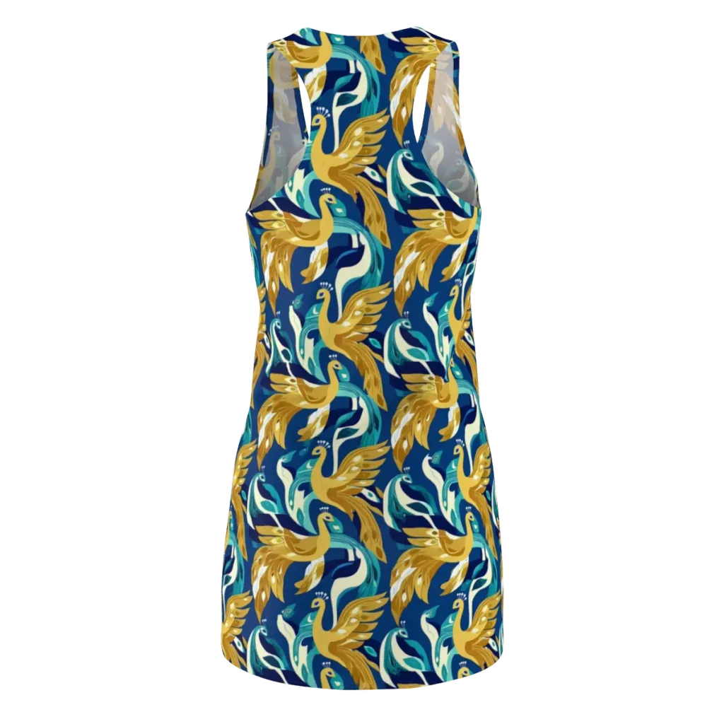 Gilded Peacock Tide on Racerback Dress — Back
