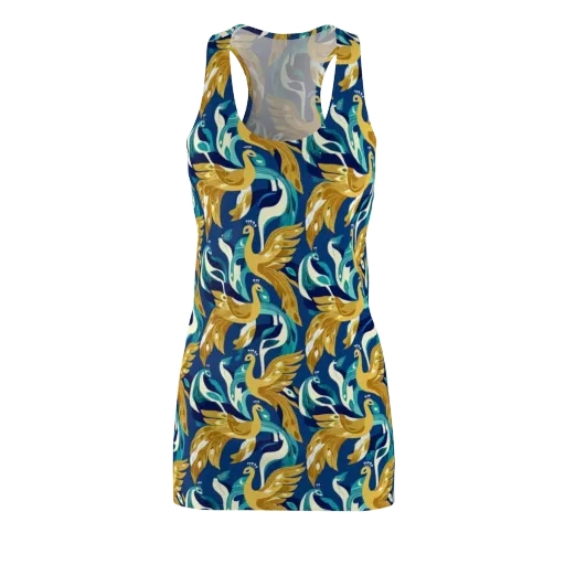 Gilded Peacock Tide on a Racerback Dress