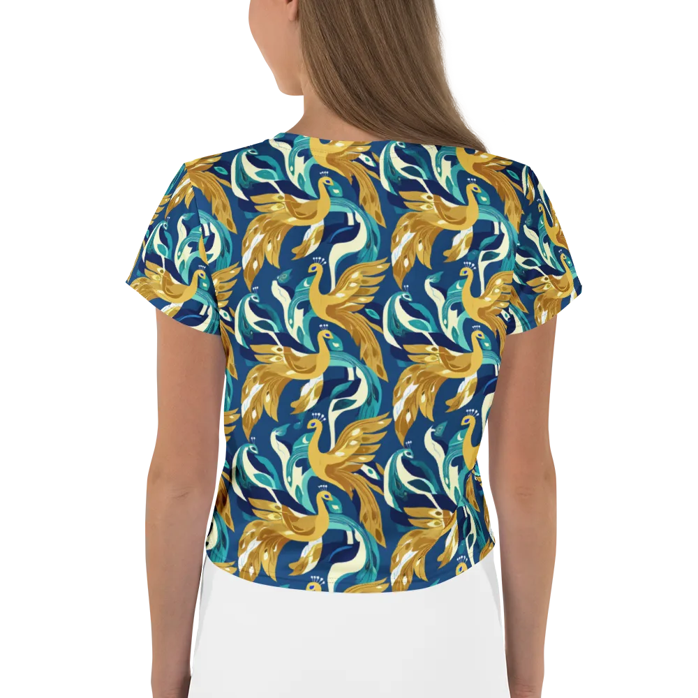 Gilded Peacock Tide on Crop Tee — Back