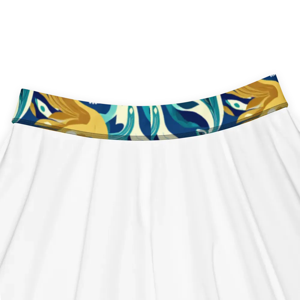 Gilded Peacock Tide on Skater Skirt — Product details
