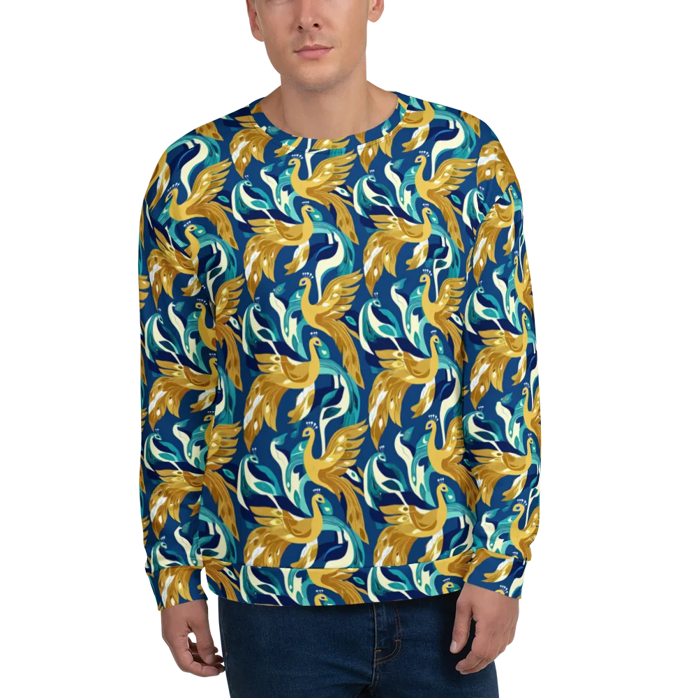 Gilded Peacock Tide on Sweatshirt — Front