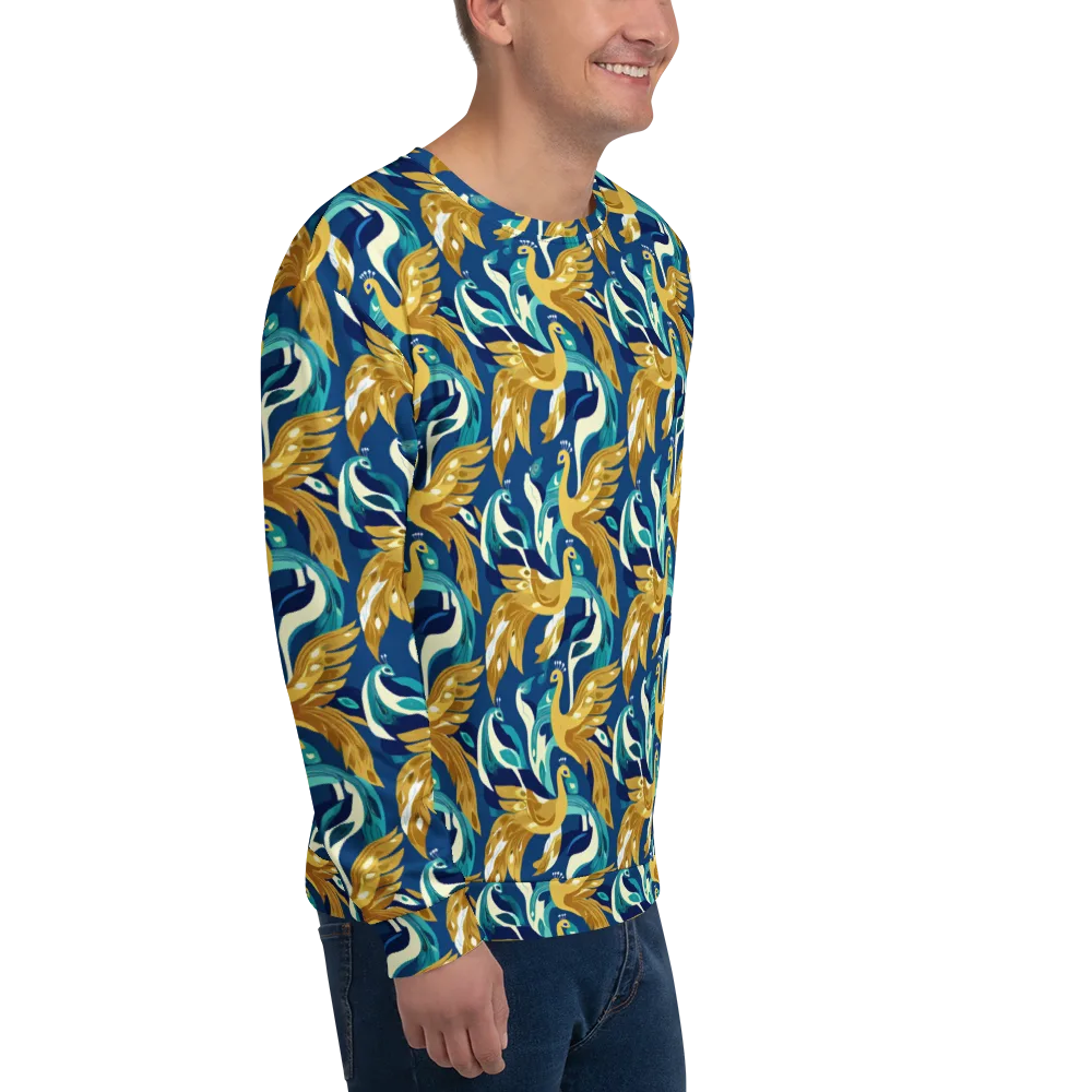 Gilded Peacock Tide on Sweatshirt — Right Front