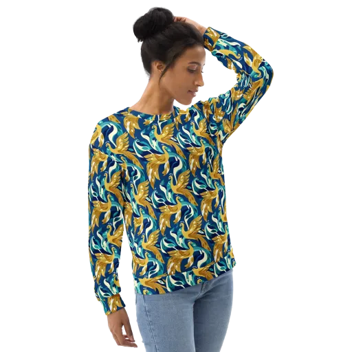 Gilded Peacock Tide on a Sweatshirt