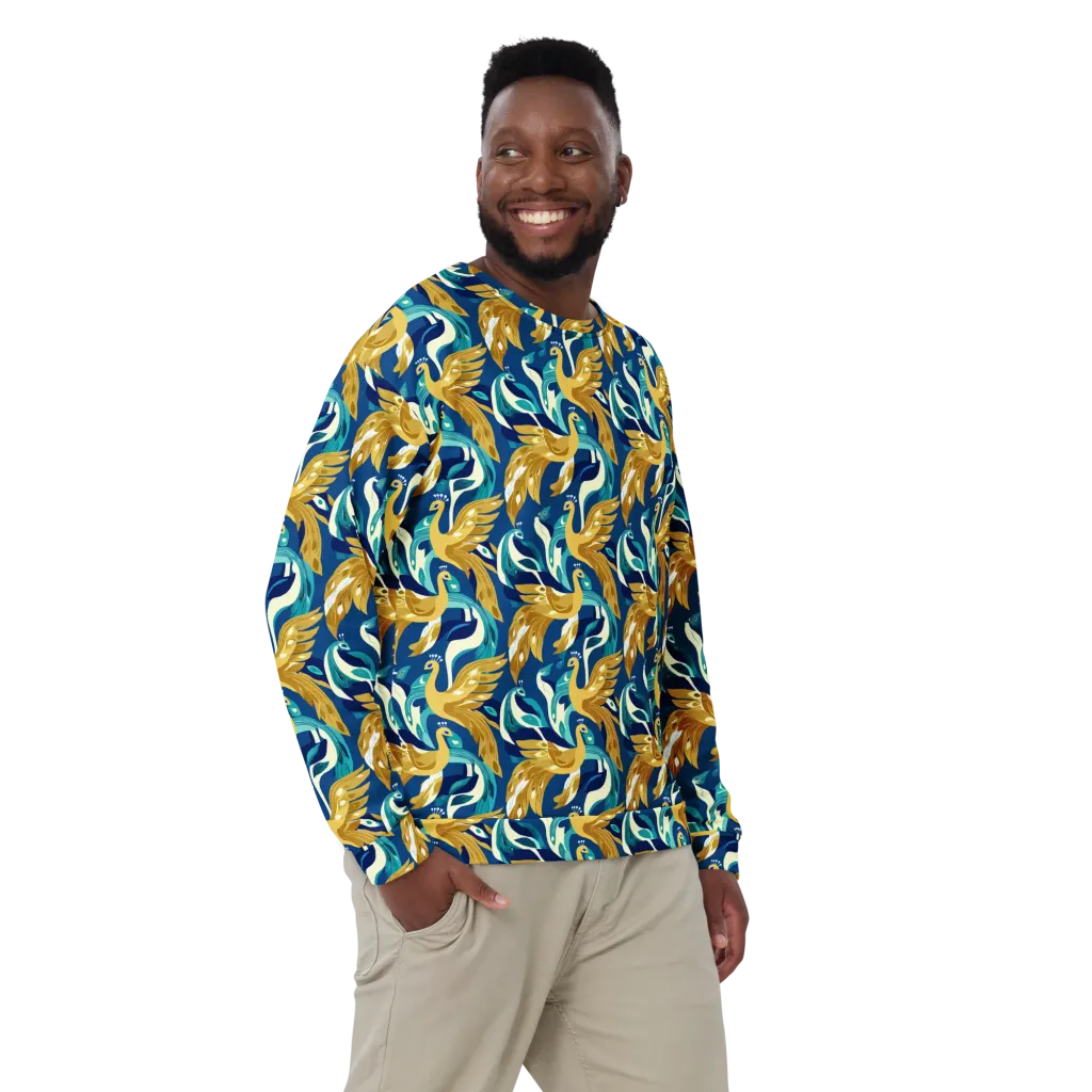 Gilded Peacock Tide on Sweatshirt — Front