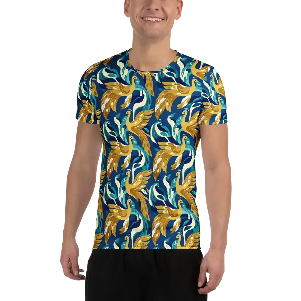Gilded Peacock Tide on Men's Athletic T-Shirt — Front