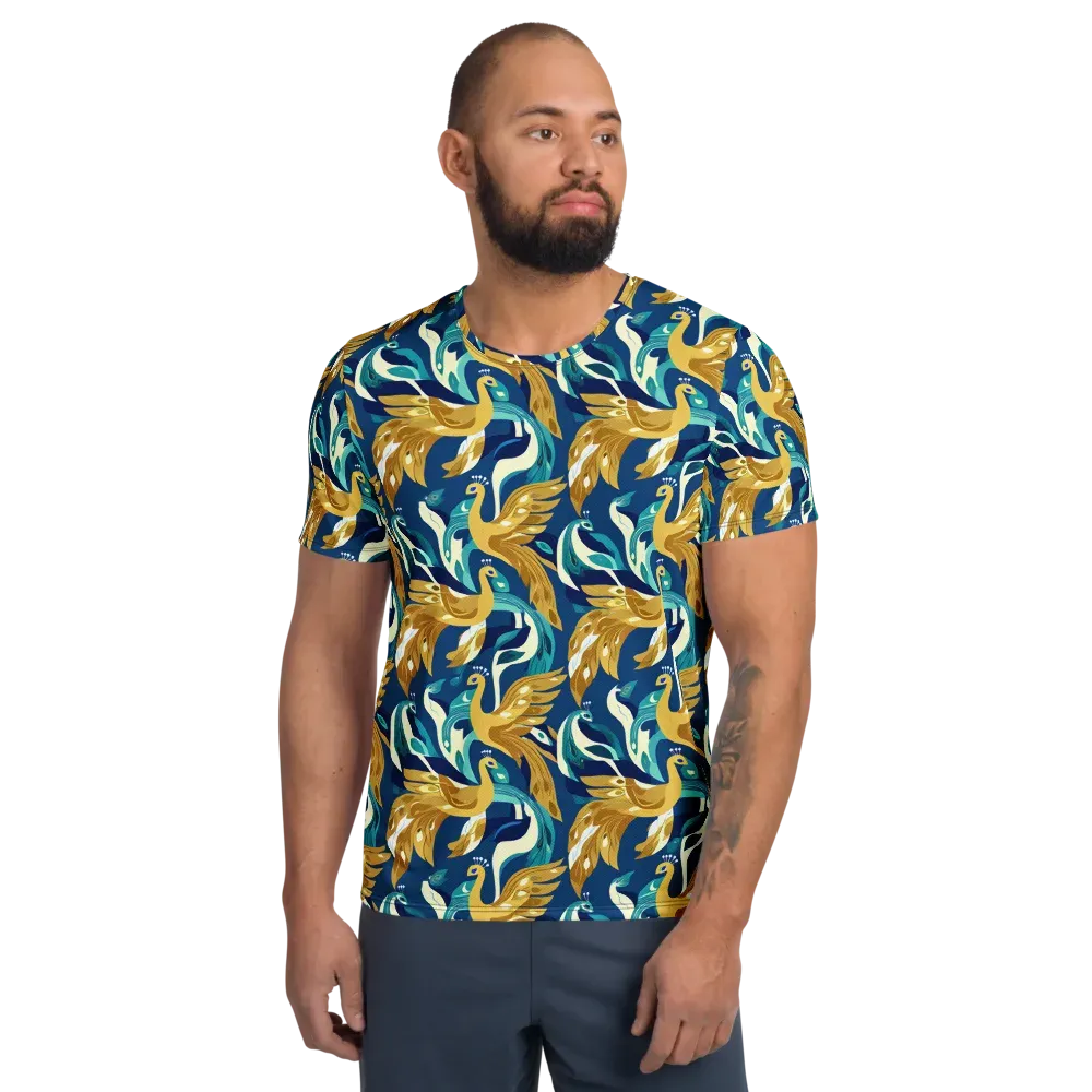 Gilded Peacock Tide on Men's Athletic T-Shirt — Front