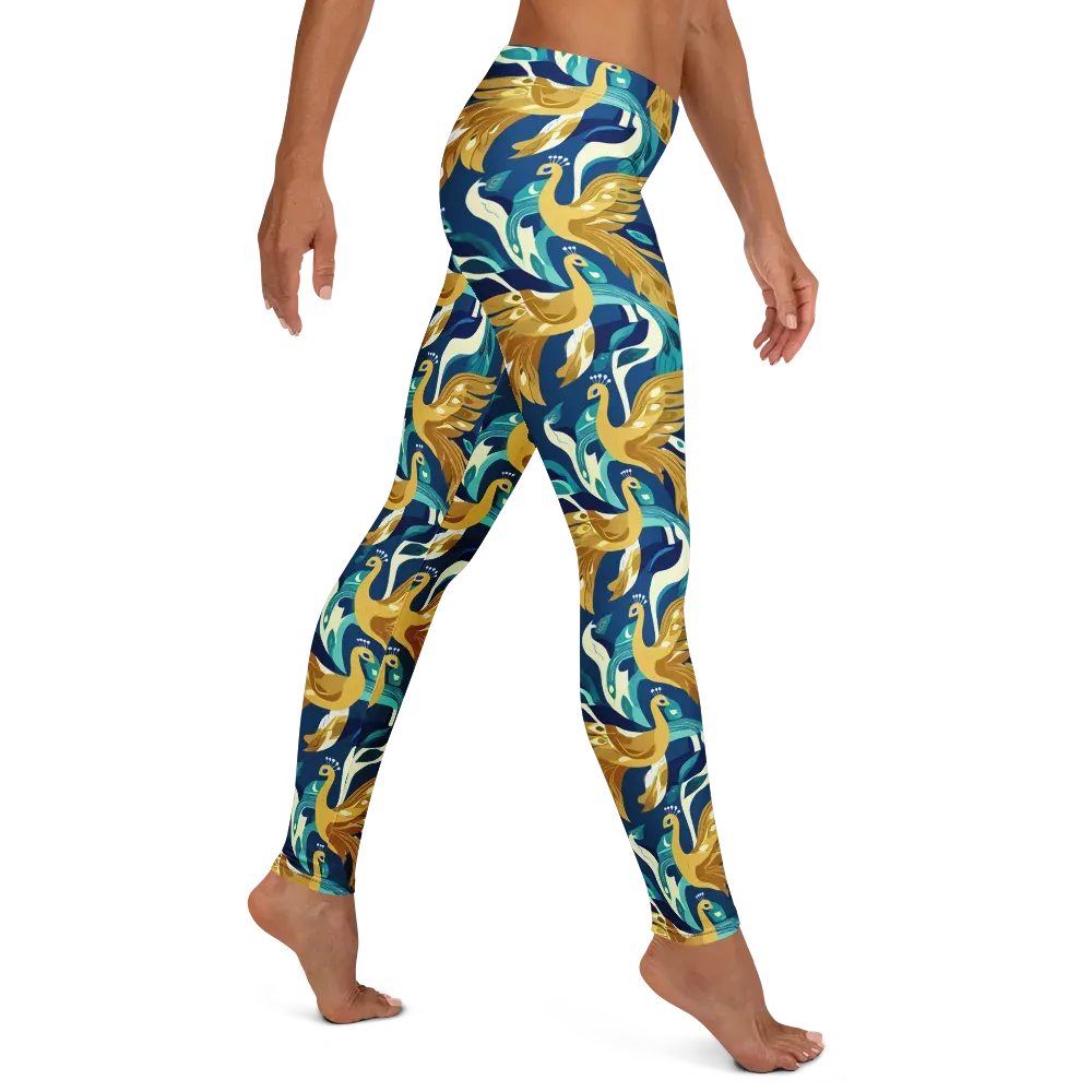 Gilded Peacock Tide on Leggings — Right