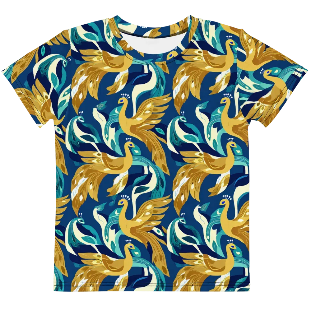 Gilded Peacock Tide on Kids Crew Neck T-Shirt — Front