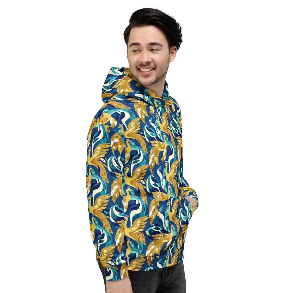 Gilded Peacock Tide on Hoodie — Right