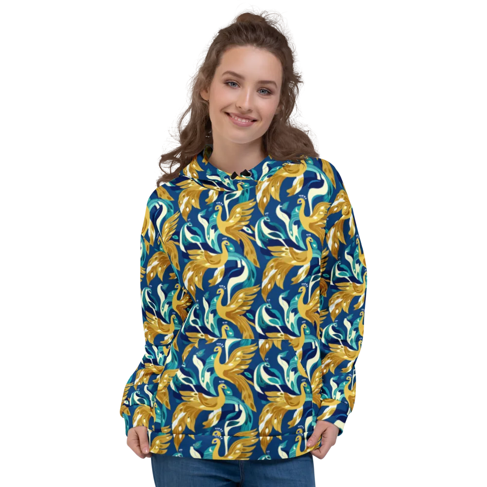 Gilded Peacock Tide on Hoodie — Front