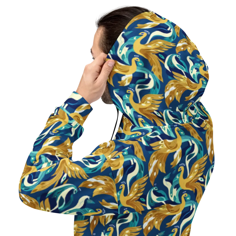 Gilded Peacock Tide on Hoodie — Back