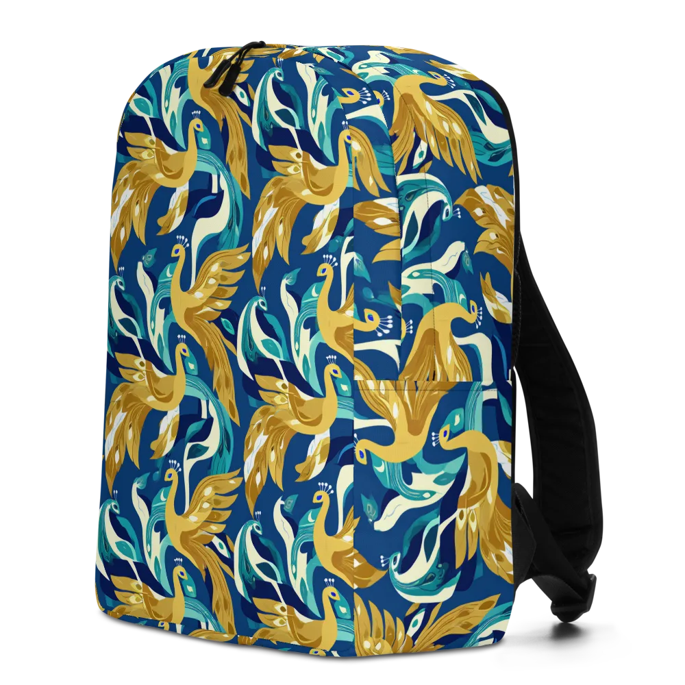 Gilded Peacock Tide on Minimalist Backpack — Left