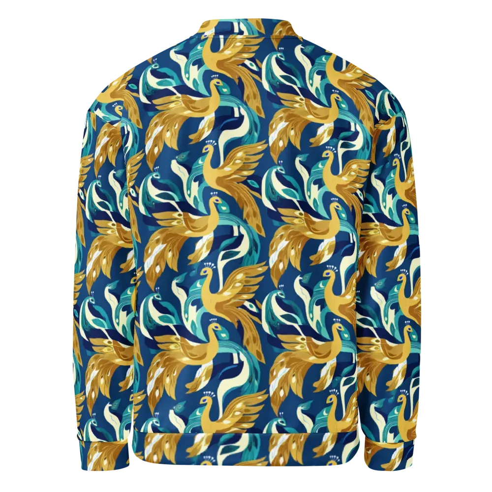 Gilded Peacock Tide on Bomber Jacket — Back