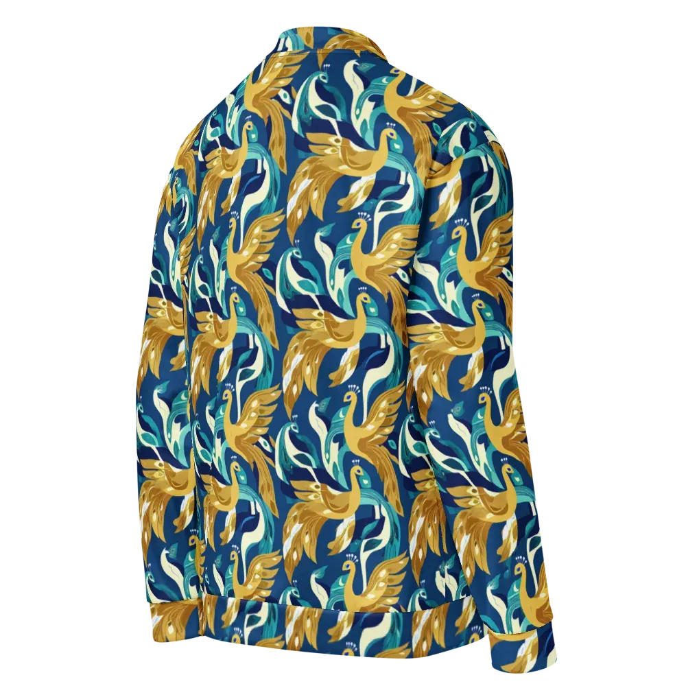 Gilded Peacock Tide on Bomber Jacket — Right Back