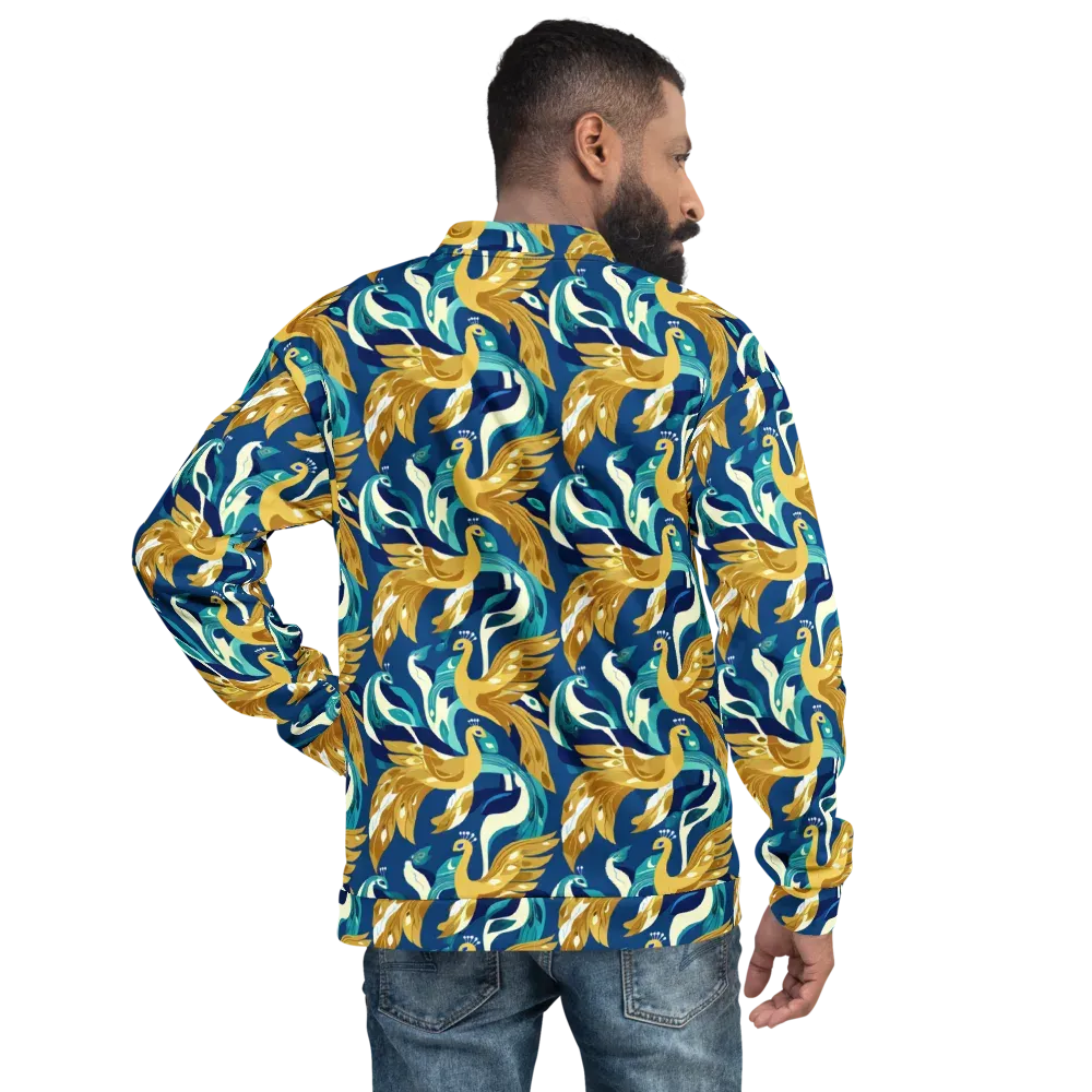 Gilded Peacock Tide on Bomber Jacket — Back