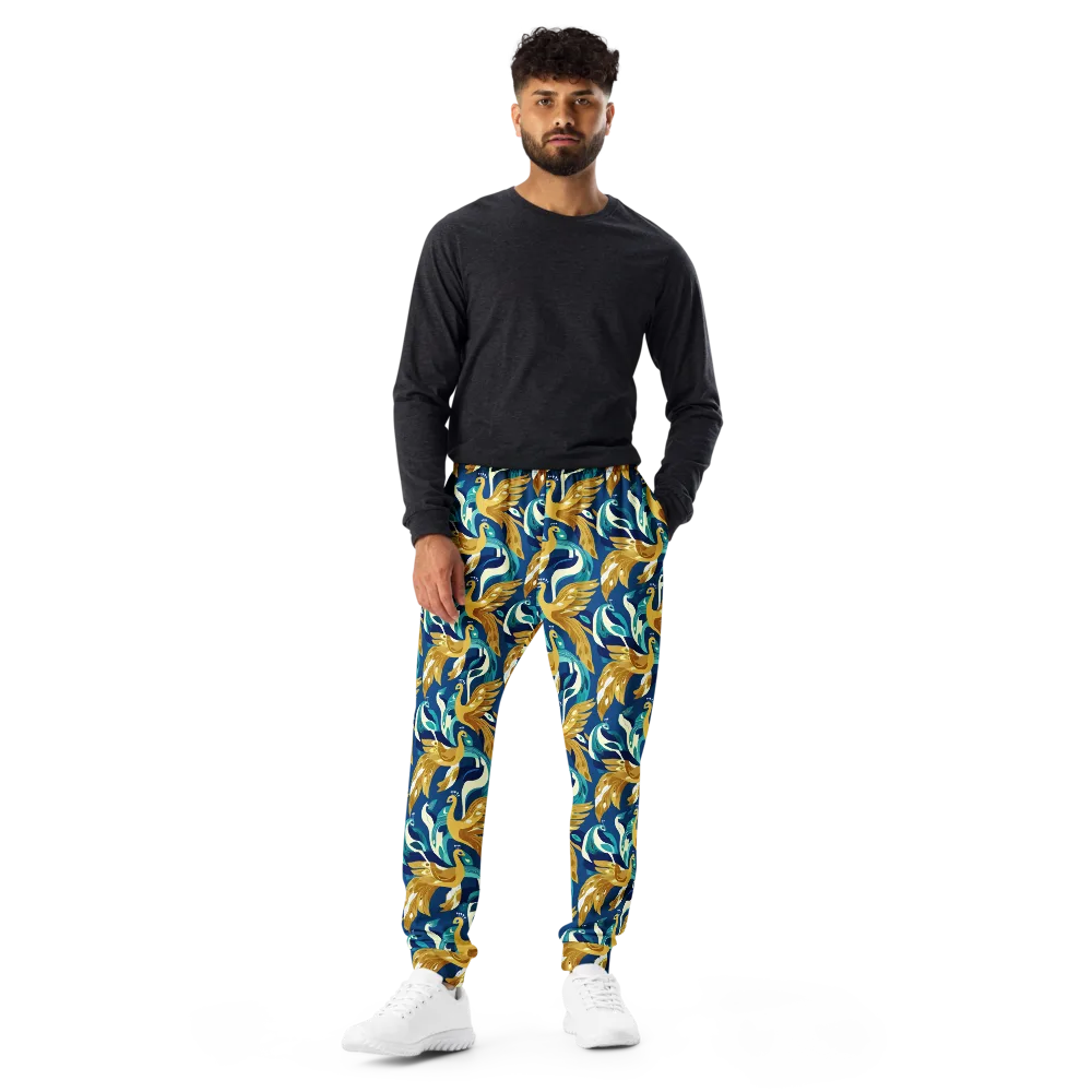 Gilded Peacock Tide on Men's Joggers — Front