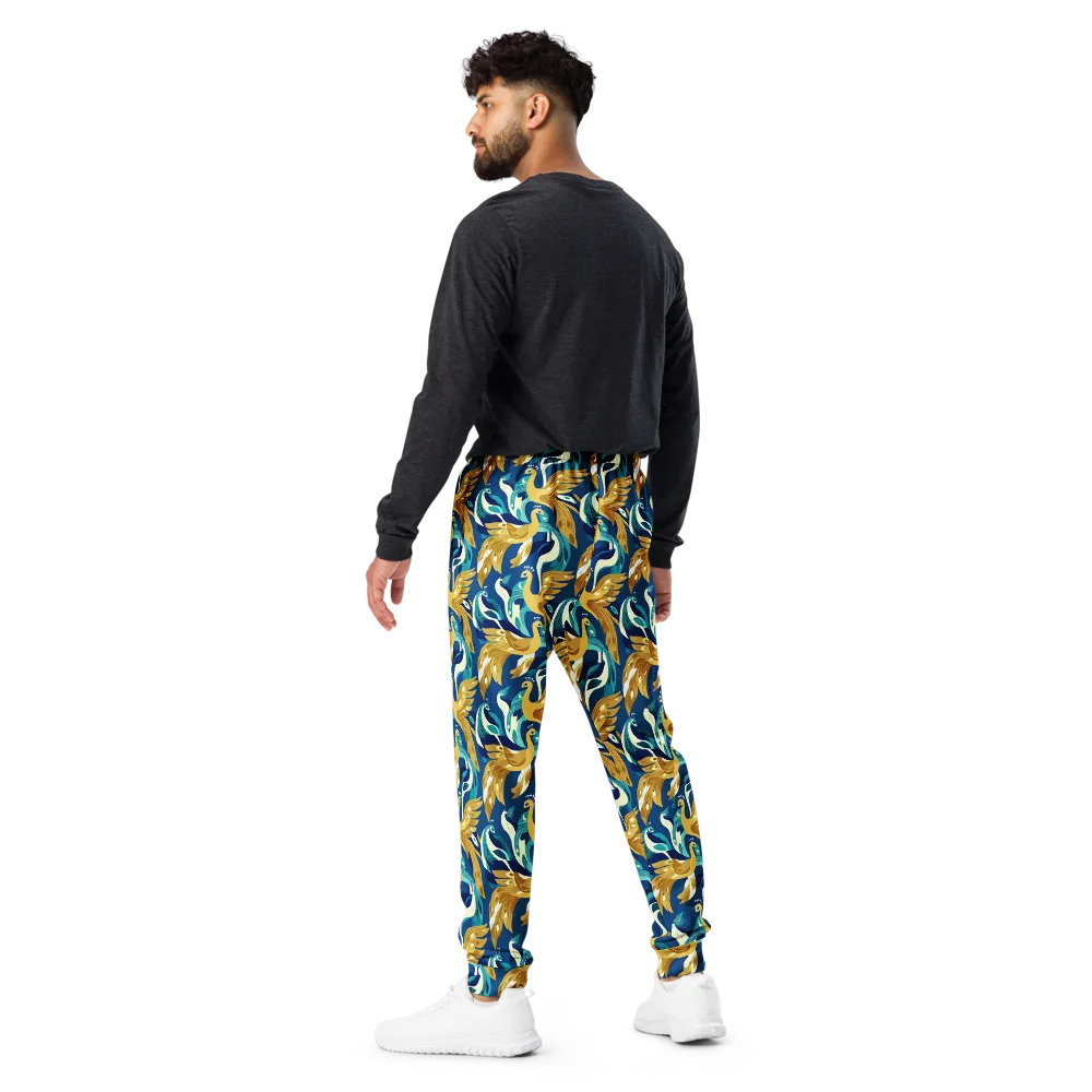 Gilded Peacock Tide on Men's Joggers — Back