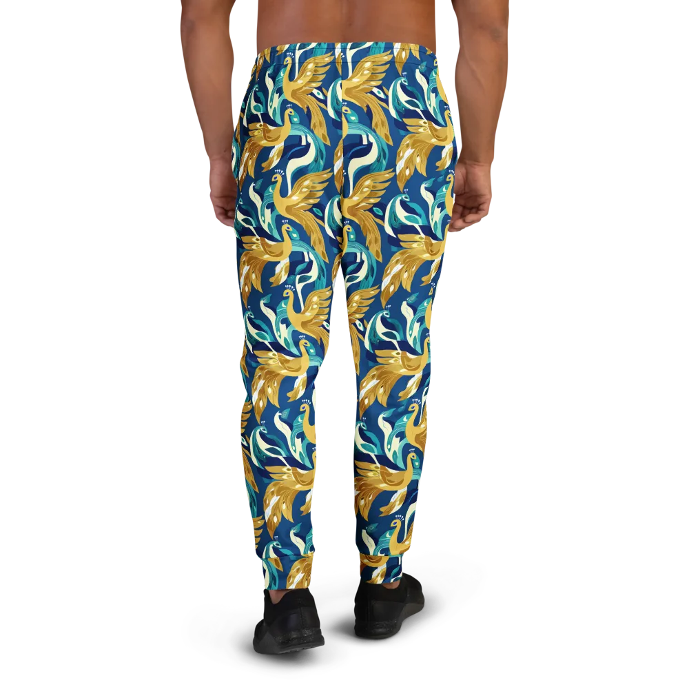 Gilded Peacock Tide on Men's Joggers — Back