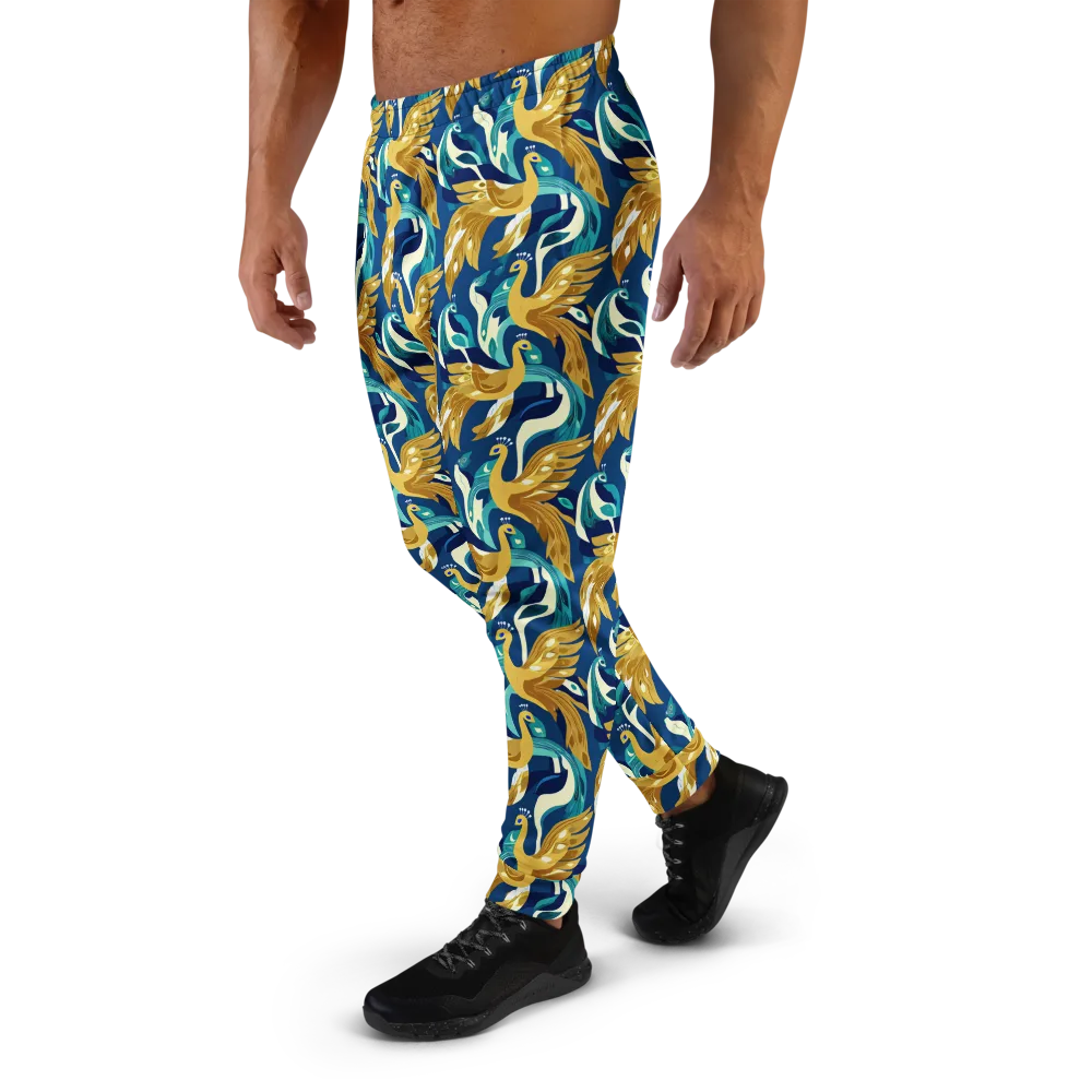 Gilded Peacock Tide on Men's Joggers — Left