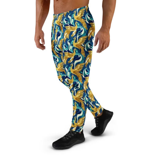 Gilded Peacock Tide on a Men's Joggers