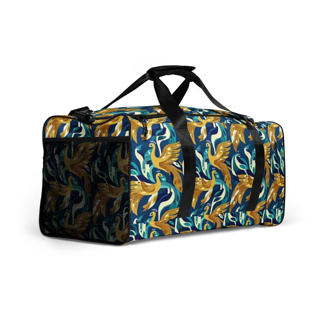 Gilded Peacock Tide on Duffle Bag — Right Front