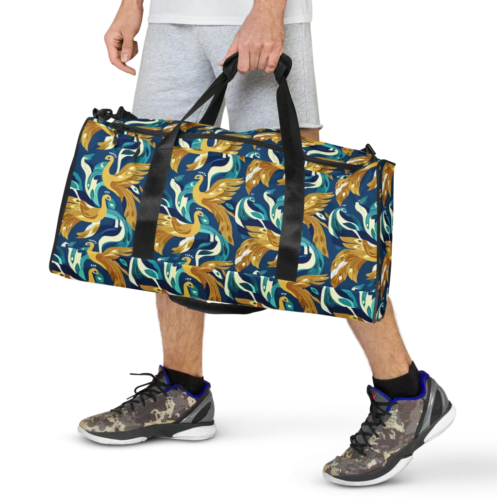Gilded Peacock Tide on Duffle Bag — Front