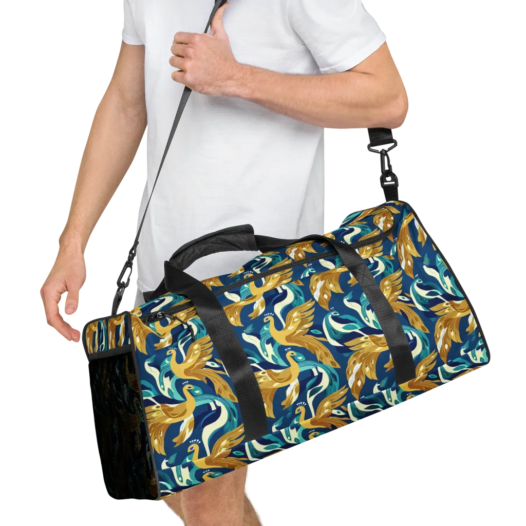 Gilded Peacock Tide on Duffle Bag — Right Front