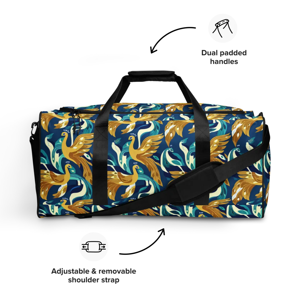 Gilded Peacock Tide on Duffle Bag — Front
