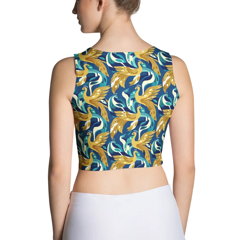 Gilded Peacock Tide on Crop Top — Back