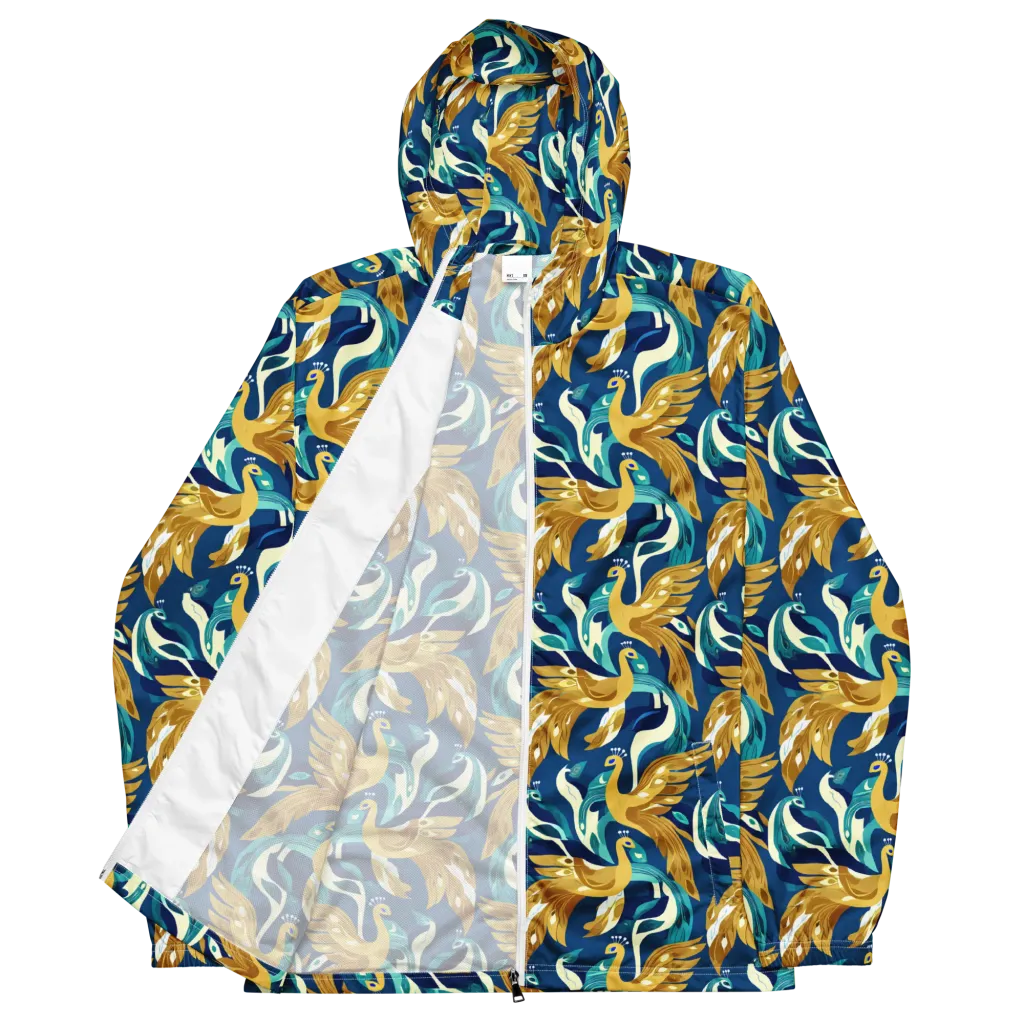 Gilded Peacock Tide on Men's Windbreaker — Front