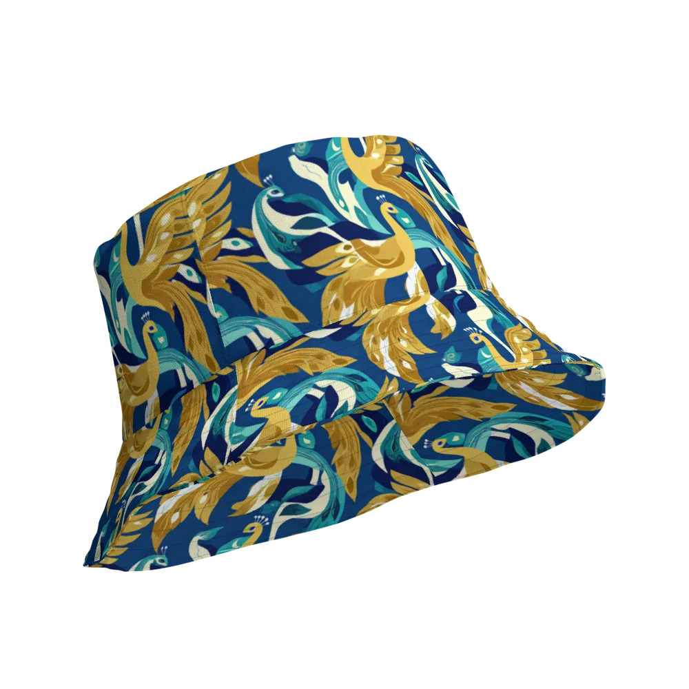Gilded Peacock Tide on Reversible Bucket Hat — Product details Outside