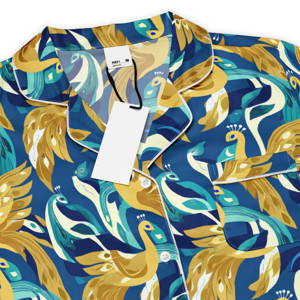 Gilded Peacock Tide on Women's Short Sleeve Pajama Top — Product details