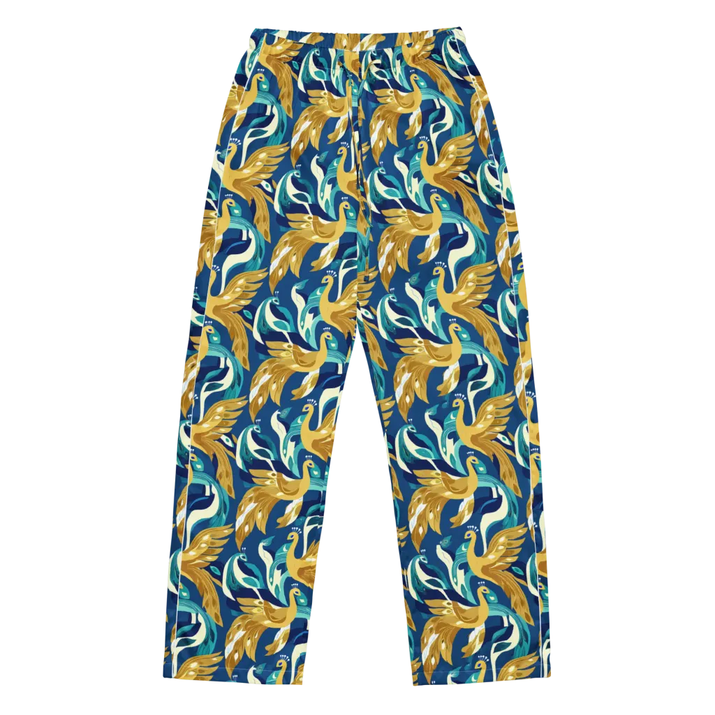 Gilded Peacock Tide on Women's Pajama Pants — Front