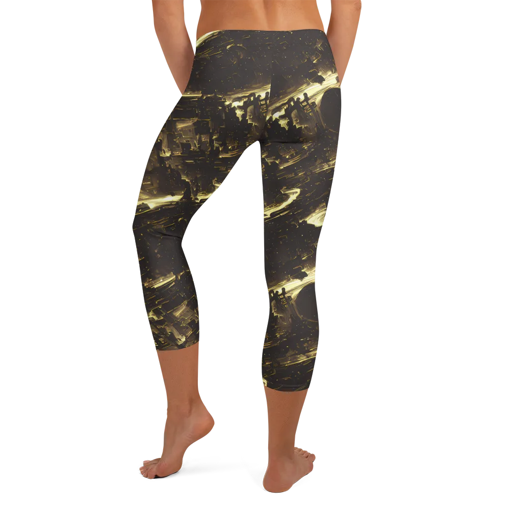 Oceanic Echo on Capri Leggings — Back