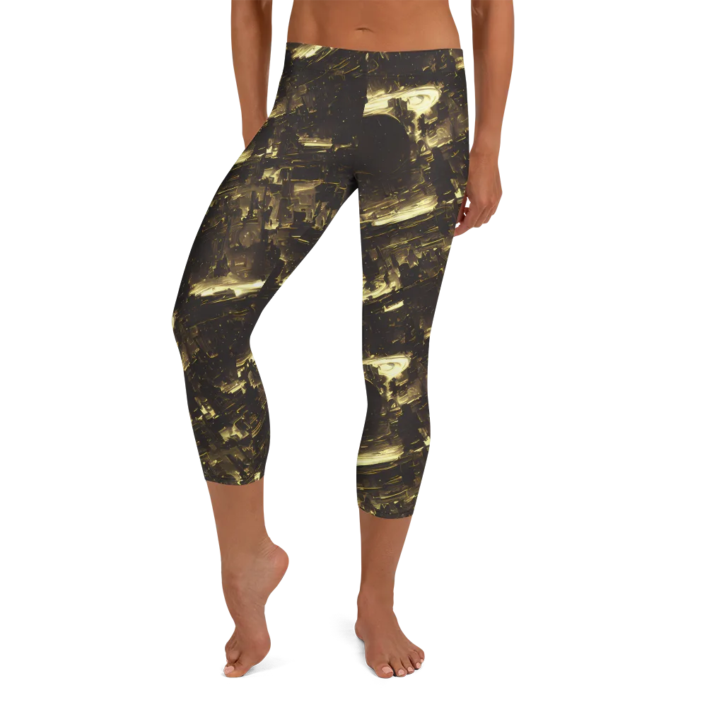 Oceanic Echo on Capri Leggings — Front