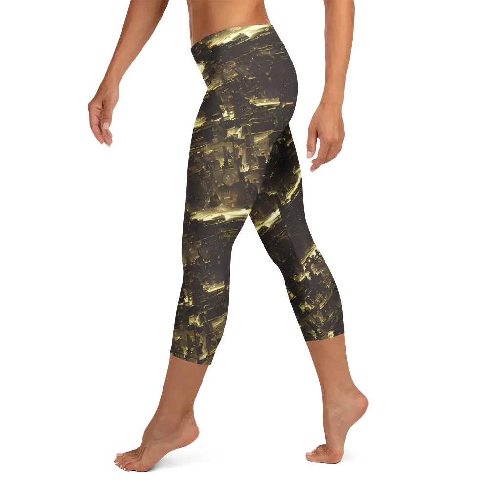 Oceanic Echo on Capri Leggings — Left