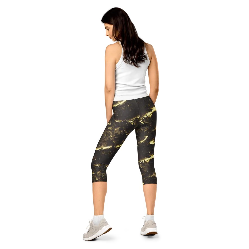 Oceanic Echo on Capri Leggings — Back