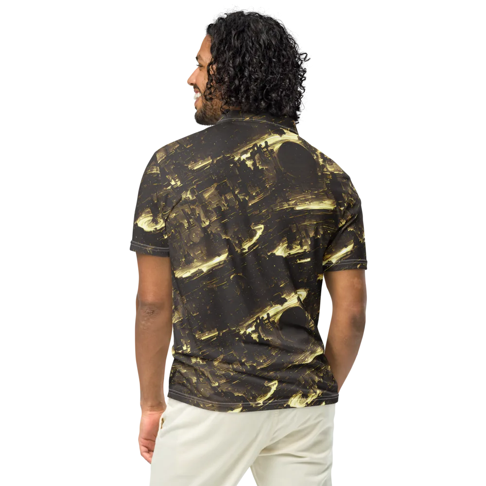 Oceanic Echo on Men's Slim Fit Polo Shirt — Back