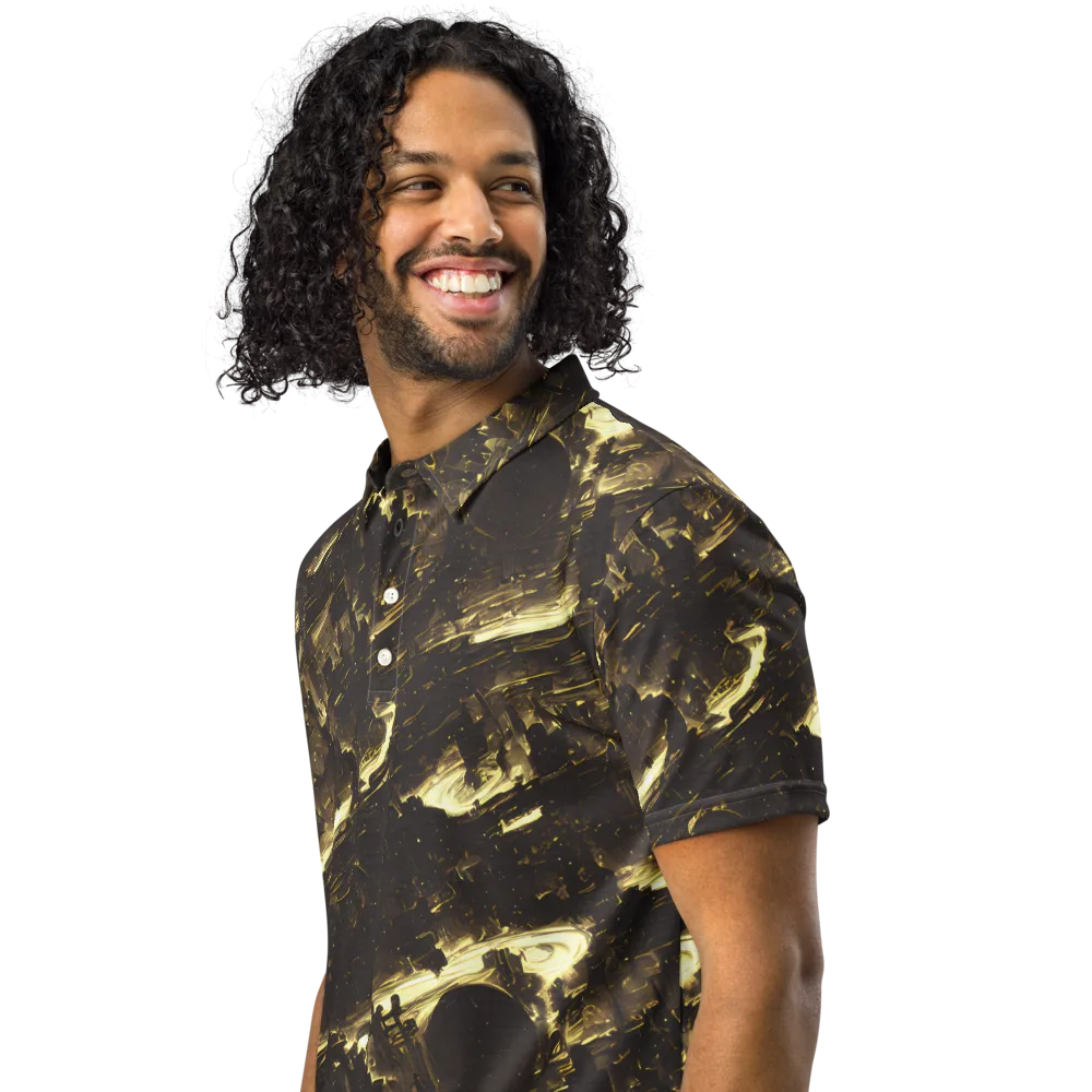 Oceanic Echo on Men's Slim Fit Polo Shirt — Left Front