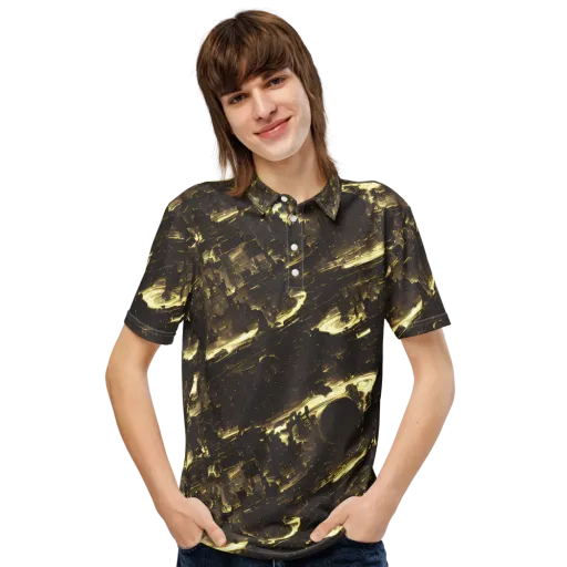 Oceanic Echo on a Men's Slim Fit Polo Shirt