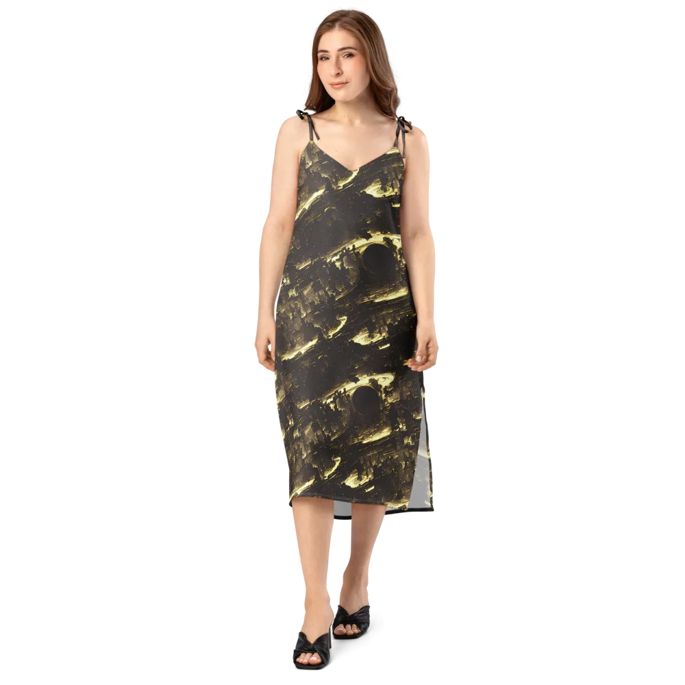 Oceanic Echo on Slip Dress — Front