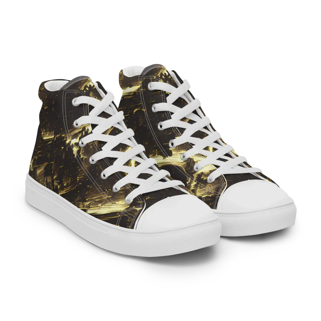 Oceanic Echo on Men's High Top Canvas Shoes — Right Front